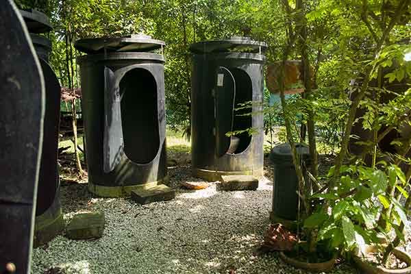 Earth Camp Facilities- recycled materials toilets