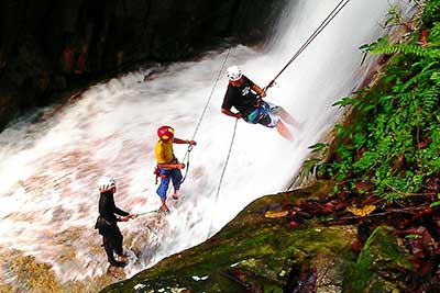 Waterfall abseiling with Nomad Adventure