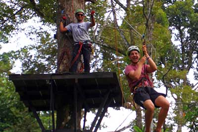 Ziplining team activities at Mountain School- Nomad Adventure