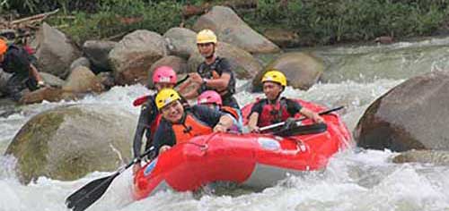 Water activities- white water rafting on Sungai Kampar